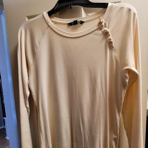 Polo long-sleeved shirt with gold button details size medium